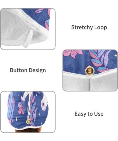 Purple Pink Unicorn Hair Towel 2 Pack | Super Absorbent Quick Dry Hair Turbans for Women & Girls - Buy Online on GoSupps.com