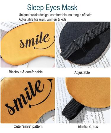 BOLAGAR Funny Sleep Eye Mask- Soft Blindfold for Women & Men | Adjustable Head Strap | Light Blockout Travel Sleep Mask in Yellow - Buy Online on GoSupps.com