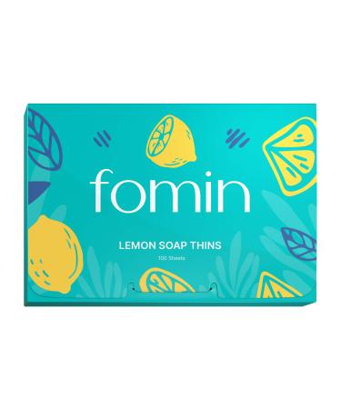 FOMIN - Antibacterial Paper Soap Sheets for Hand Washing - (100 Sheets) Lemon Portable Travel Soap Sheets Dissolvable Camping Mini Soap Portable Soap Sheets Lemon (Single Pack)