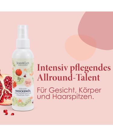 Jean & Len Nourishing Dry Oil - Pomegranate Body & Face Care | Vegan Paraben & Silicone-Free Fast-Absorbing Skin Oil | 100 ml - Buy Online on GoSupps.com