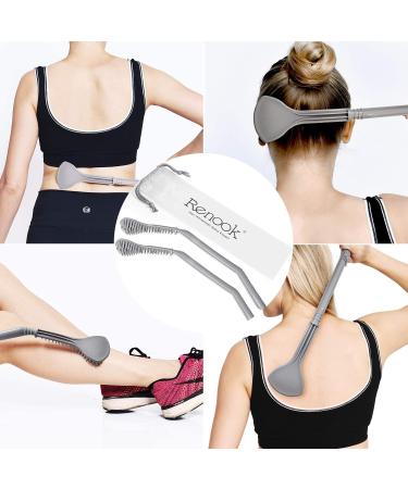 RENOOK Oversize Back Scratcher 2PCS - Extendable for Adults Men Women, Flexible & Labor-Saving, 16.9'' Naturally Curved Handle - Perfect Gift for Pregnant Women - Buy Online on GoSupps.com