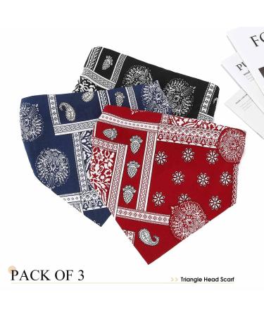 Catery Boho Hair Scarf Set-D - Vintage Floral Print Headbands for Women and Girls - Buy Online on GoSupps.com