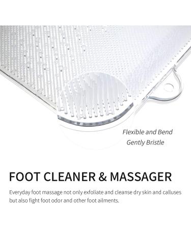 Newthinking Shower Foot Scrubber Massager | Exfoliating Feet Spa with Suction Cup | Improve Circulation & Reduce Foot Pain | Clear White - Buy Online on GoSupps.com