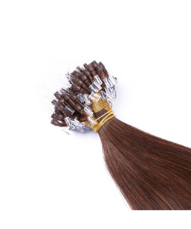High-Quality Micro Ring Hair Extensions #4 Chocolate Brown - 50cm 150 Strands 100% Remy Real Hair - Easy Application by Professionals - Buy Online on GoSupps.com