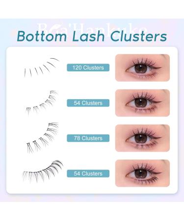 Bottom Lashes Natural 0.07mm - Wispy Bottom Eyelashes Clusters | 306 PCS 4 Styles - Boahankuke 50A Mixed Bottom Lash Extensions for International Shipping - Buy Online on GoSupps.com