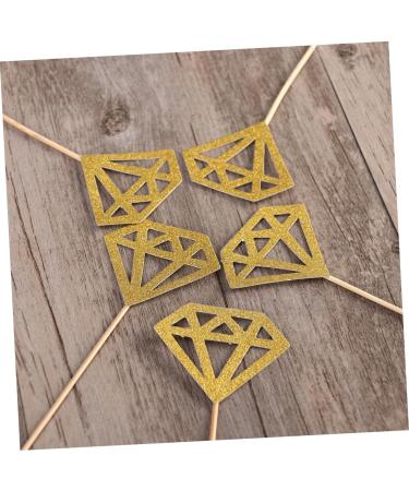 Vaguelly Wedding Decoration 50pcs Food Picks Birthday Wedding Diamond Wedding Cake Picks d Cupcake Picks Diamond Cupcake Topper Gem Cupcake Topper Fruitcakes Insert Card Flash Baby Golden medium - Buy Online on GoSupps.com