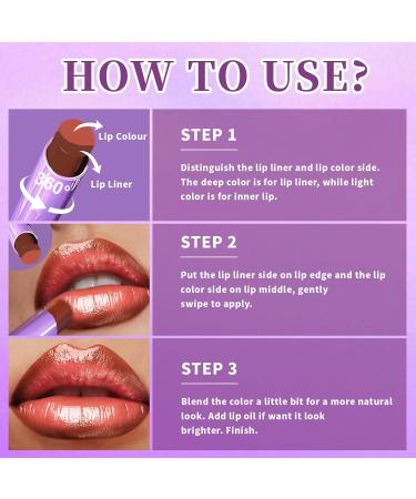 Brown Lipstick & Lip Liner 2-in-1 Combo - Waterproof Matte Lip Tint for Fuller Lips | Perfect for Dark Skin Women - Buy Online on GoSupps.com