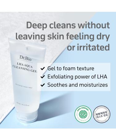 Dr. Bio LHA Aqua Cleansing Gel 300ml | Gentle Daily Exfoliating Cleanser with Probiotics | Hydrating & Soothing for Sensitive Skin | Korean Skincare - Buy Online on GoSupps.com