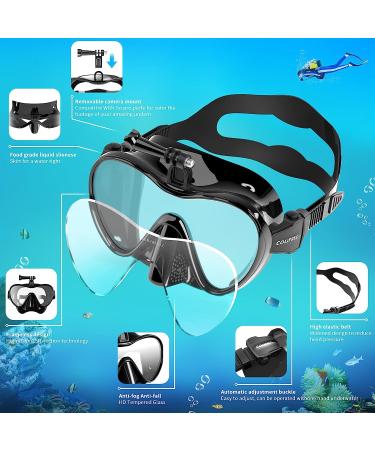 Frameless Snorkel Mask with GoPro Mount | Anti-Fog Tempered Lens | Dive and Swim Gear Set for Adults - Pine Green - Buy Online on GoSupps.com