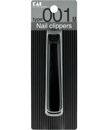 Kai Nail Clippers 001M - Black Stainless Steel Fingernail & Toenail Clipper with File & Catcher for Adults | Made in Japan - Buy Online on GoSupps.com