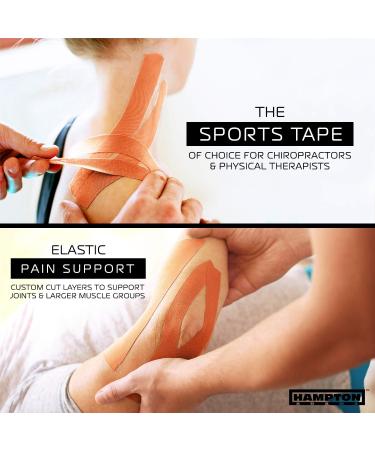 135 Feet Waterproof Kinesiology Tape - Premium Elastic Sports Therapy Support for Knee Muscle Wrist Shoulder Back (Orange) - Hypoallergenic & Uncut Roll - Buy Online on GoSupps.com