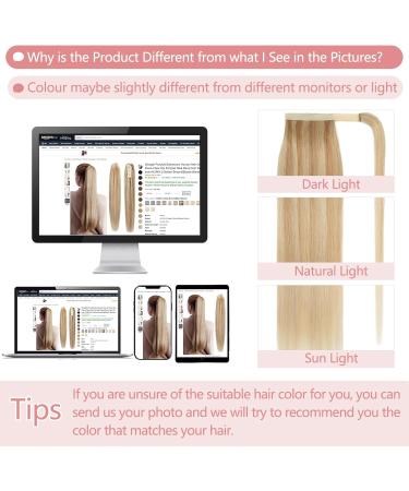 22" Ponytail Hair Extension Human Hair #01 Jet Black 100% Real Remy Hair Wrap Around Clip in Ponytail Straight 22 Inch #01 Jet Black - Buy Online on GoSupps.com