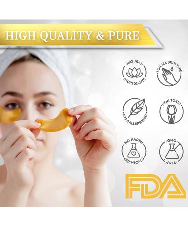 24K Gold Eye Mask - 20 Pairs | Reduce Puffy Eyes, Dark Circles & Wrinkles | Revitalize Skin - Buy Online on GoSupps.com