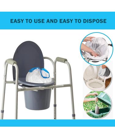 Skyward Commode Liners with Absorbent Pad - 60 Pack Disposable Waste Bags for Adult Chair, Portable Toilet & Camping - Odor Elimination, Leak-Proof Design - Fits Standard Bedside Commodes - Buy Online on GoSupps.com