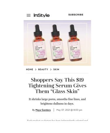 Collagen Peptide Complex Serum - Anti-Aging, Hydrating, Brightening with Matrixyl 3000 & Hyaluronic Acid | Dermatologist Tested - Buy Online on GoSupps.com