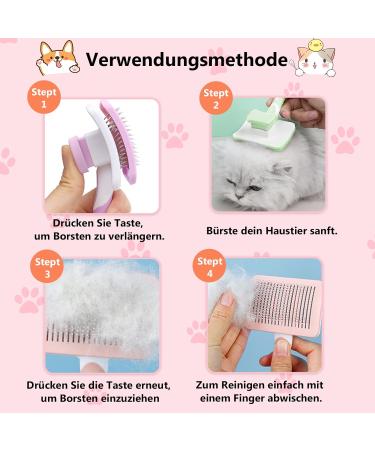 PHAVESAS Klein Pets Self-Cleaning Dog & Cat Brush - Perfect for Long & Short Hair Pets - Orange Small - Buy Online on GoSupps.com