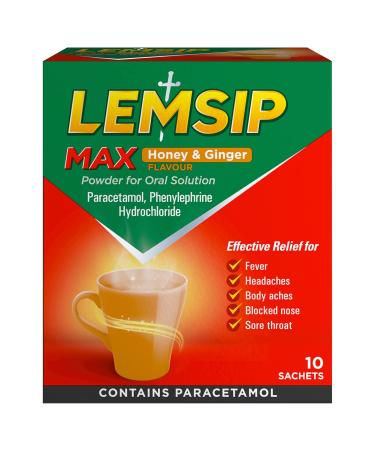 Lemsip Max Honey&Ginger 10 Sachets 10 Count (Pack of 1)