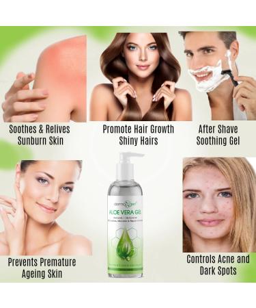 DERMAXGEN Organic Aloe Vera Gel with Witch Hazel, Vitamin C, and E - 12 Fl Oz - Moisturizing, Soothing, Repairing Formula - Buy Online on GoSupps.com