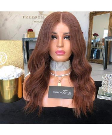 wig Medium roll large dark brown medium long curly hair half hand hook front lace chemical fiber wig female headgear