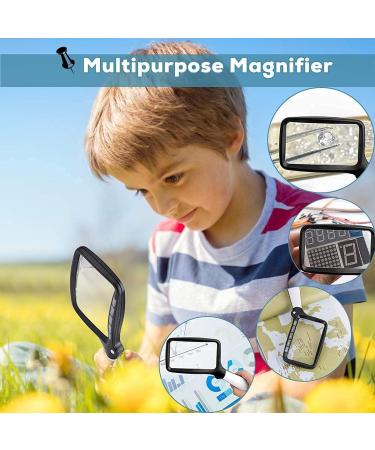 Folding Handheld Magnifying Glasses with Light 3X Large Rectangle Reading Magnifier with 10 LEDs for Seniors with Macular Degeneration Newspaper Books Small Print for Low Visions (Black & White) - Buy Online on GoSupps.com