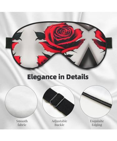SSIMOO Red Rose Sleep Mask - Adjustable Breathable & Fashionable Eye Mask for Comfortable Sleep | International Shipping Available - Buy Online on GoSupps.com