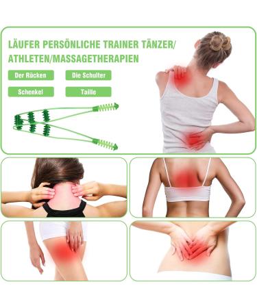 Premium Silicone Massage Scooter with Handle | Deep Tissue Roller for Neck Back & Body Relaxation (Green) - Buy Online on GoSupps.com