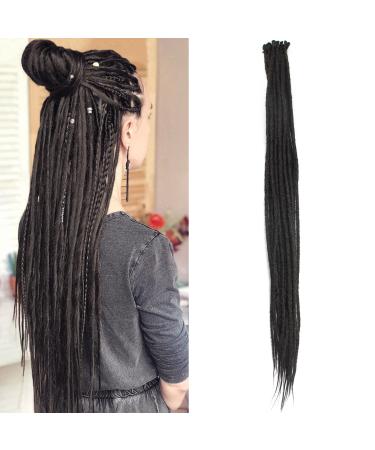 30 inches 20 strands/pack of synthetic dreadlocks extensions 0.8cm crocheted braided hair soft dreads one-sided dreadlocks reggae hip-hop hippie style 30inch-a color 4#
