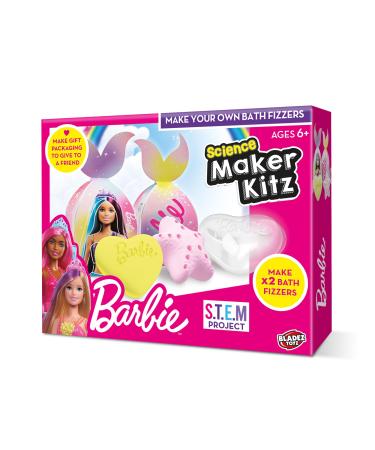 BLADEZ Barbie Bath Fizzers Make Your Own Pink/Yellow Fizzers - Starfish Licensed Bath Bombs Activity Set STEM Activity Gift Boxes Included Science Maker Kitz by Bladez Toyz