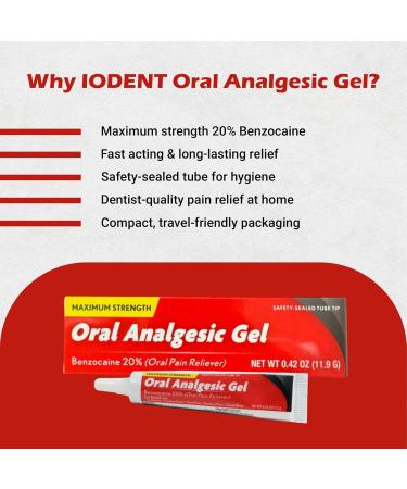 Oral Analgesic Gel Fast Numbing Oral Pain Relief for Toothaches Canker Sores Sore Gums Mouth Sores Denture & Cheek Bite 0.42 OZ (Pack of 1) - Buy Online on GoSupps.com