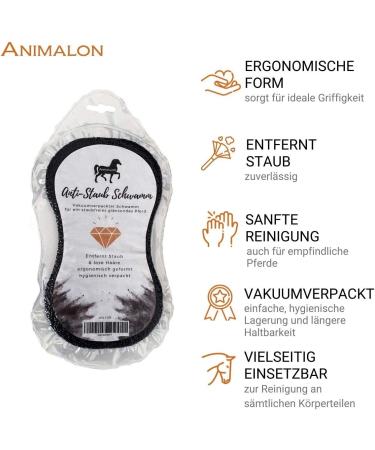 Animalon Anti-Dust Sponge for Horses | Effective Dust Brush | 1 Piece Gray - Optimal Horse Care Solution - Buy Online on GoSupps.com