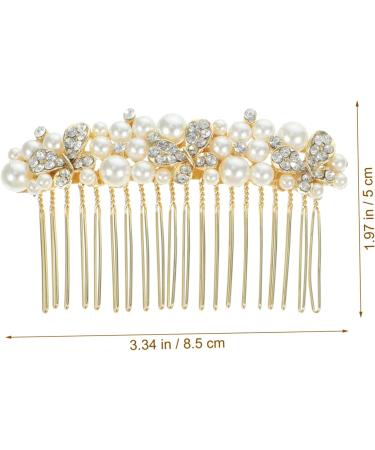 Housoutil Alloy Rhinestone Hair Comb Pearl Side Comb Bridal Hair Comb Crystal Hair Accessories Pearl Clips for Hair Pearl Hair Clip Wedding Side Comb Tiara Rhinestones Wig Bridesmaid - Buy Online on GoSupps.com