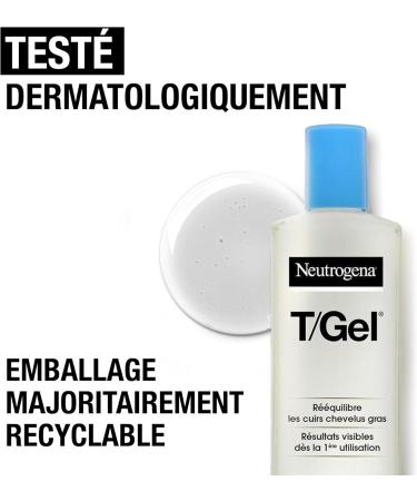 Neutrogena | T/Gel Anti-Dandruff Shampoo Oily Dandruff (250 ml bottle) Rebalancing shampoo for oily scalps Shampoo with visible results from the 1st use - Buy Online on GoSupps.com