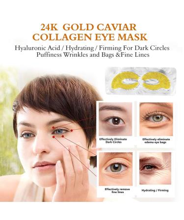 24K Gold Under Eye Patches - Hydrating Gel Mask for Dark Circles, Puffy Eyes, and Wrinkle Repair - Buy Online on GoSupps.com