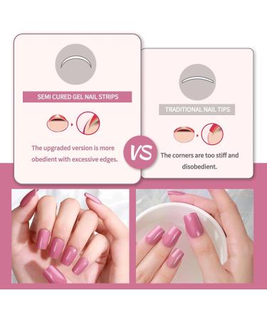 16 PCS Purple Gel Nail Polish Stickers - Full Wraps for Women & Girls | Cured Gel Nail Strips Decoration (BSG-0296-rosa) - Buy Online on GoSupps.com