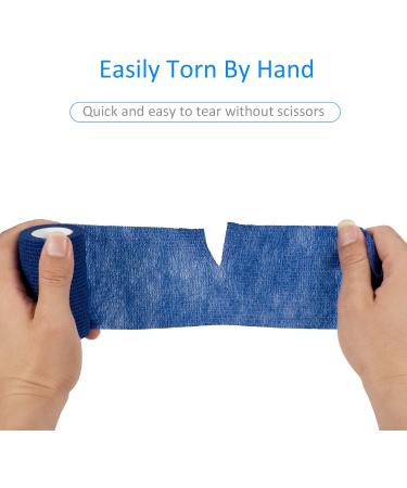 Lab On Adhesive 7.5cm x 4.5m - 6 Rolls Self-Adhering Cohesive Bandage for Dogs & Sports - Blue Veterinary Wrap for First Aid on Wrist & Feet - Buy Online on GoSupps.com