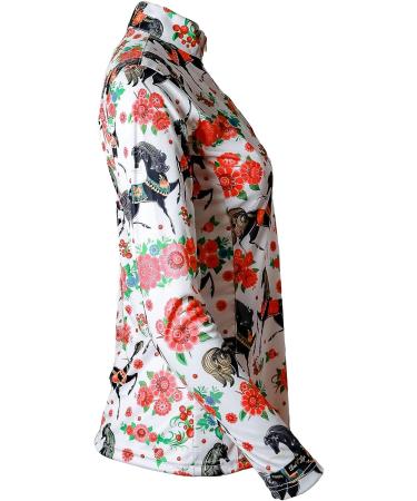 Anni Lyn Sportswear Women's Ventilated Long Sleeve Sun Shirt - Rose Horse - Size Small - Buy Online on GoSupps.com