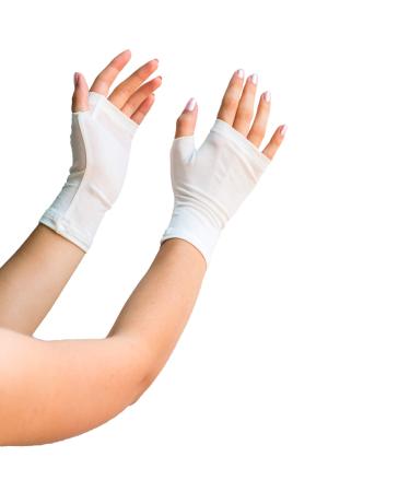 RemedyWear Fingerless Moisturizing Gloves for Relief from Eczema and Inflammation with Tencel and Zinc Gloves for Adult(Black L-XL) Black Large/X-Large