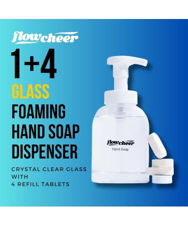 flowcheer Foaming Hand Soap Starter & Refill Bundle Crystal Clear Glass Foaming Hand Soap Dispenser + 28 Scented Soap Refill Tablets (28 9 fl oz) Variety Fragrance Airbnb Exclusive Value Set - Buy Online on GoSupps.com