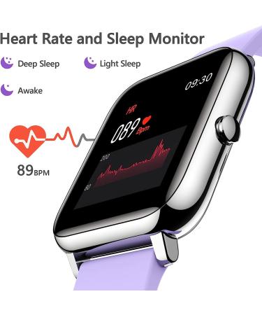 KALINCO Fitness Tracker Smart Watch with Heart Rate Monitor, Blood Pressure, Blood Oxygen - 1.4 Touch Screen, Women Men Smartwatch for Android iPhone iOS - Purple - Buy Online on GoSupps.com