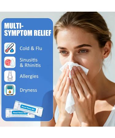 Deyuoau Pre-Mixed Neti Pot Salt Packets 100 Count - USP Grade for Nasal Irrigation Sinus & Allergy Relief - Refill Packets - Buy Online on GoSupps.com