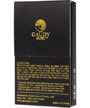 Ear Lobe Support Patches & Stabilizers (240 Invisible Patches) by Gaudy Guru - Prevent Tears & Reduce Strain - Buy Online on GoSupps.com