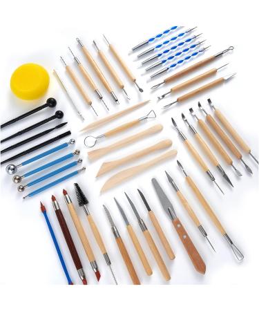 TEMONTIAN Pottery Clay Sculpting Tools 44Pcs Double Sided Set with Carrying Case - Ideal for Beginners and Professionals | Ceramic Clay Carving Tool Kit (RED) - Buy Online on GoSupps.com