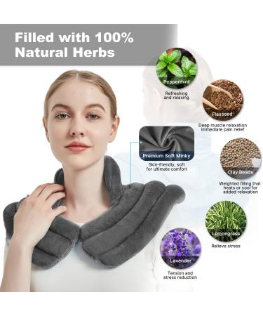 Microwave Heating Pad for Neck and Shoulders - Large Weighted Wrap for Pain Relief - Buy Online on GoSupps.com