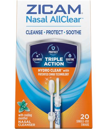 Zicam Nasal AllClear - Triple Action Sinus Relief Nasal Cleanser with Cooling Menthol Drug-Free 20 Count - Buy Online on GoSupps.com