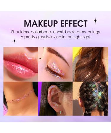 Ktouler Chunky Glitter for Body & Face - Holographic Glitter for Hair Eyes Nails & Lips | Stunning Makeup Sequin in 2 Colors - Buy Online on GoSupps.com