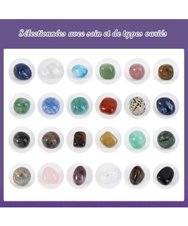 24-Piece Crystal Gemstone Set for Healing & Meditation | Tiger Eye Obsidian Rose Quartz Amethyst | Perfect for Beginners & Collectors - Buy Online on GoSupps.com