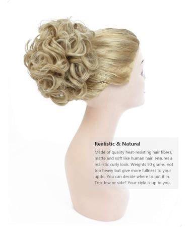 Yamel Natural Blonde Chignon Hairpiece | Curly Bun Scrunchie Extension for Women - Buy Online on GoSupps.com