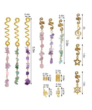 AUNEAL Hair Accessories for Women - 50pcs Gold Hair Jewelry for Braids, Dreadlocks, and Hairstyles - Buy Online on GoSupps.com