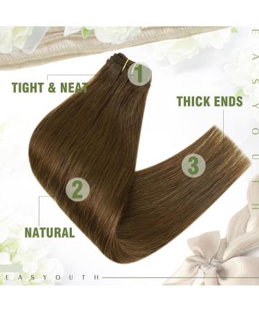 Easyouth Medium Brown Double Weft Human Hair Extensions 20 Inch 100g - #4 Brown Sew-in Extensions - Buy Online on GoSupps.com
