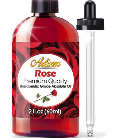 Artizen Rose Essential Oil Therapeutic Grade Huge 2oz Bottle for Aromatherapy Relaxation Skin Therapy & More (Pure & Natural Undiluted)